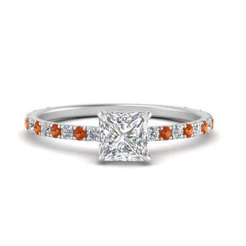 three-fourth-under-halo-princess-cut-diamond-engagement-ring-with-orange-sapphire-in-FD9168PRRGSAORANGLE3-NL-WG