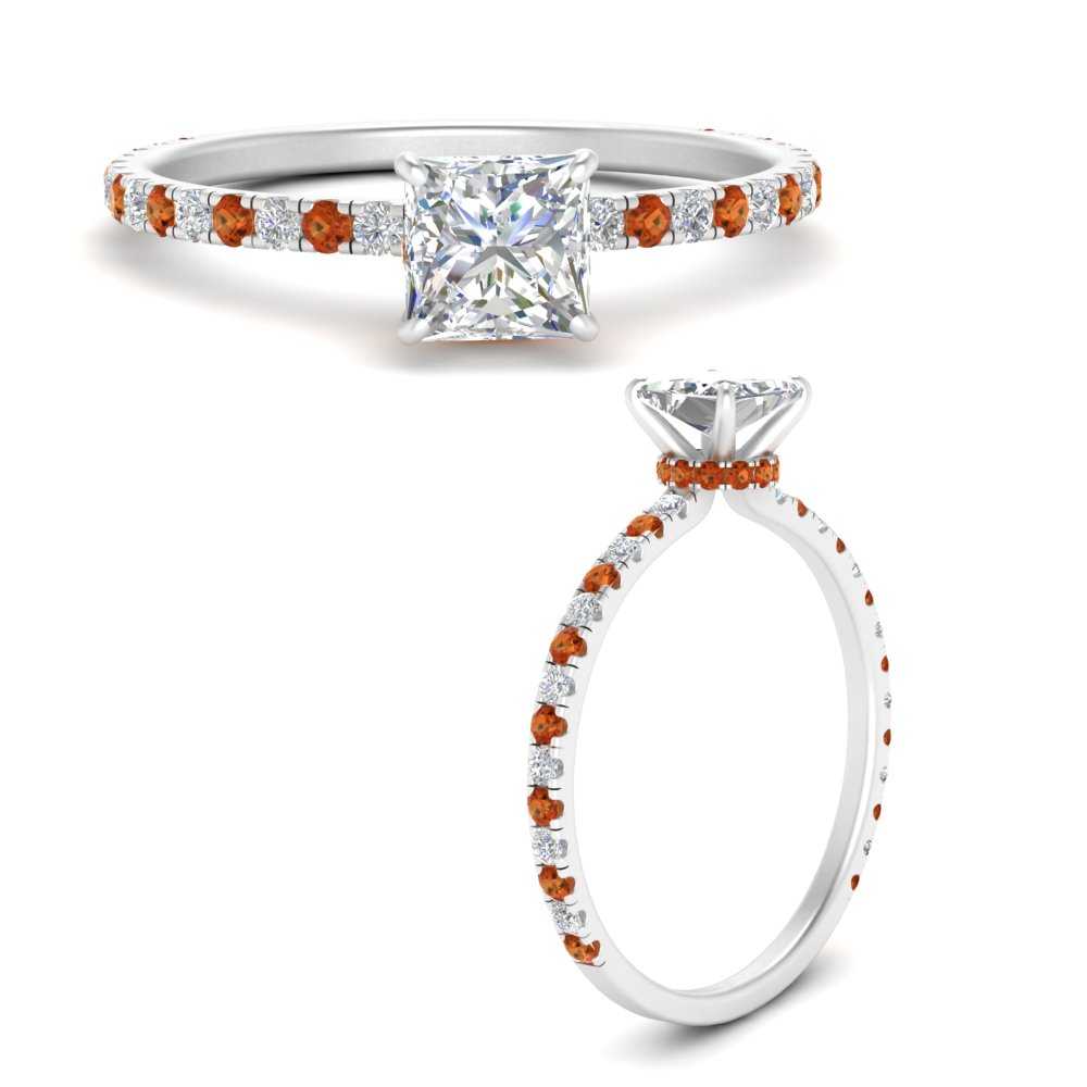 three-fourth-under-halo-princess-cut-diamond-engagement-ring-with-orange-sapphire-in-FD9168PRRGSAORANGLE3-NL-WG