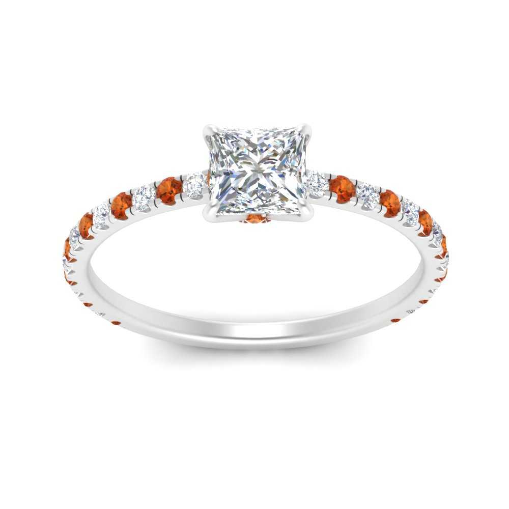 three-fourth-under-halo-princess-cut-diamond-engagement-ring-with-orange-sapphire-in-FD9168PRRGSAORANGLE3-NL-WG