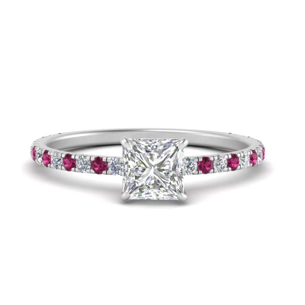 three-fourth-under-halo-princess-cut-diamond-engagement-ring-with-pink-sapphire-in-FD9168PRRGSADRPIANGLE3-NL-WG