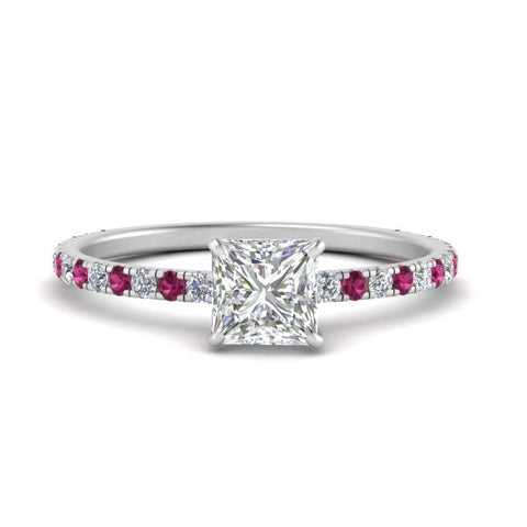 three-fourth-under-halo-princess-cut-diamond-engagement-ring-with-pink-sapphire-in-FD9168PRRGSADRPIANGLE3-NL-WG
