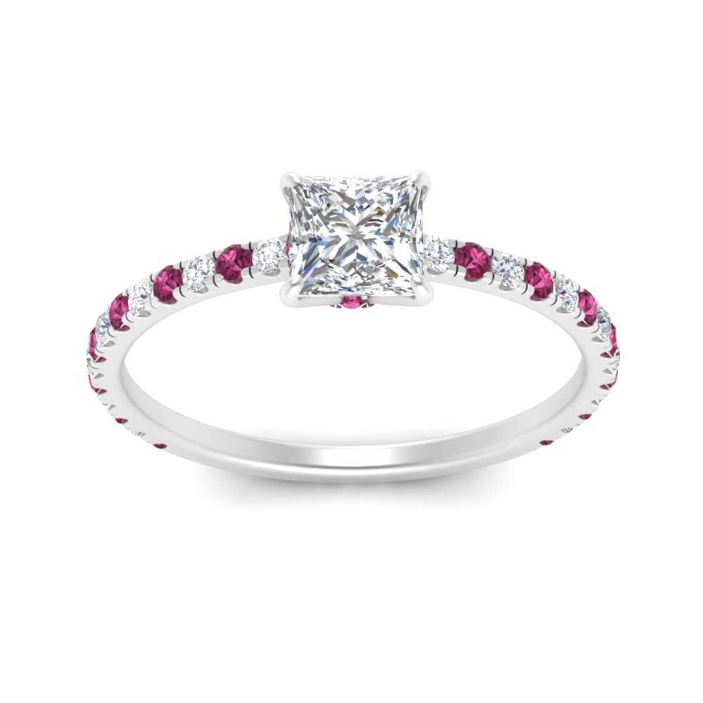 three-fourth-under-halo-princess-cut-diamond-engagement-ring-with-pink-sapphire-in-FD9168PRRGSADRPIANGLE3-NL-WG
