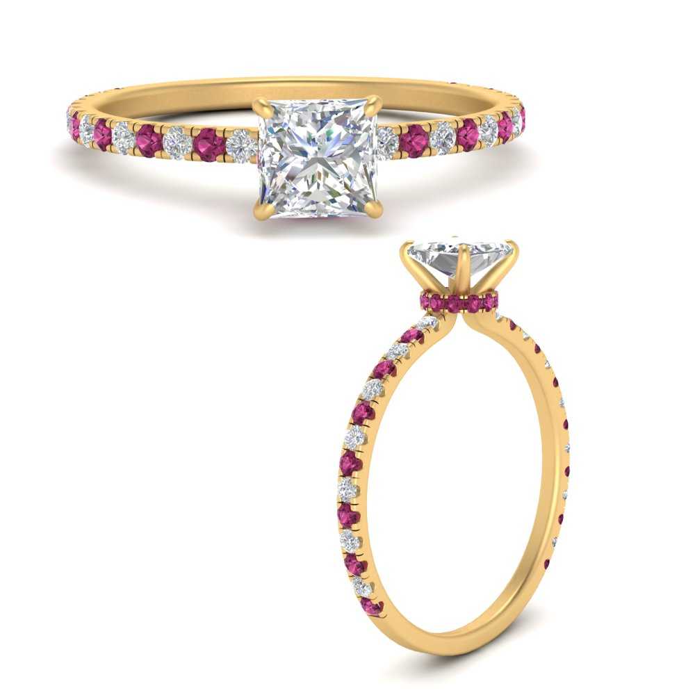 three-fourth-under-halo-princess-cut-diamond-engagement-ring-with-pink-sapphire-in-FD9168PRRGSADRPIANGLE3-NL-YG