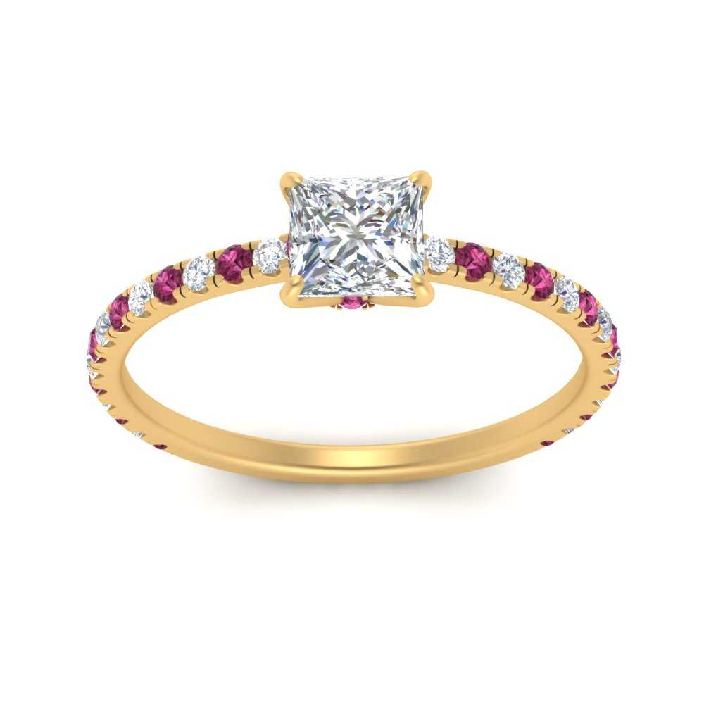 three-fourth-under-halo-princess-cut-diamond-engagement-ring-with-pink-sapphire-in-FD9168PRRGSADRPIANGLE3-NL-YG