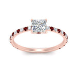 Load image into Gallery viewer, three-fourth-under-halo-princess-cut-diamond-engagement-ring-with-ruby-in-FD9168PRRGRUDRANGLE3-NL-RG
