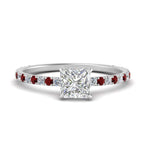Load image into Gallery viewer, three-fourth-under-halo-princess-cut-diamond-engagement-ring-with-ruby-in-FD9168PRRGRUDRANGLE3-NL-WG

