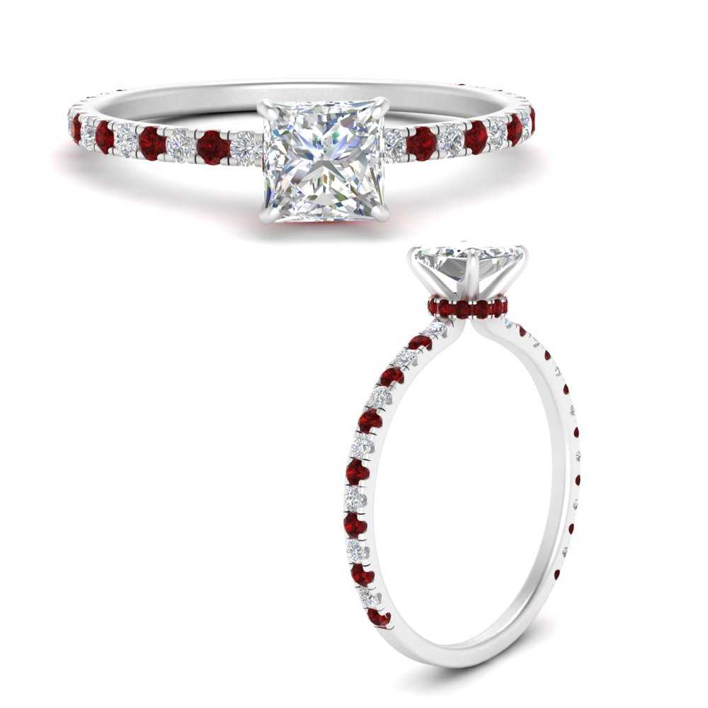 three-fourth-under-halo-princess-cut-diamond-engagement-ring-with-ruby-in-FD9168PRRGRUDRANGLE3-NL-WG