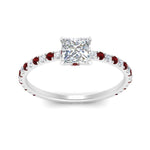 Load image into Gallery viewer, three-fourth-under-halo-princess-cut-diamond-engagement-ring-with-ruby-in-FD9168PRRGRUDRANGLE3-NL-WG
