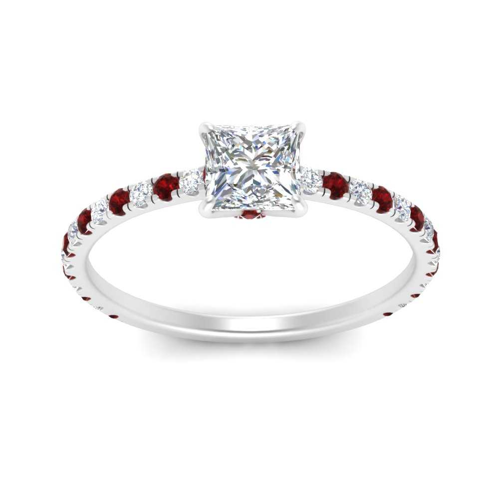 three-fourth-under-halo-princess-cut-diamond-engagement-ring-with-ruby-in-FD9168PRRGRUDRANGLE3-NL-WG
