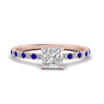 Load image into Gallery viewer, three-fourth-under-halo-princess-cut-diamond-engagement-ring-with-sapphire-in-FD9168PRRGSABLANGLE3-NL-RG
