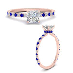 Load image into Gallery viewer, three-fourth-under-halo-princess-cut-diamond-engagement-ring-with-sapphire-in-FD9168PRRGSABLANGLE3-NL-RG
