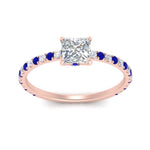 Load image into Gallery viewer, three-fourth-under-halo-princess-cut-diamond-engagement-ring-with-sapphire-in-FD9168PRRGSABLANGLE3-NL-RG
