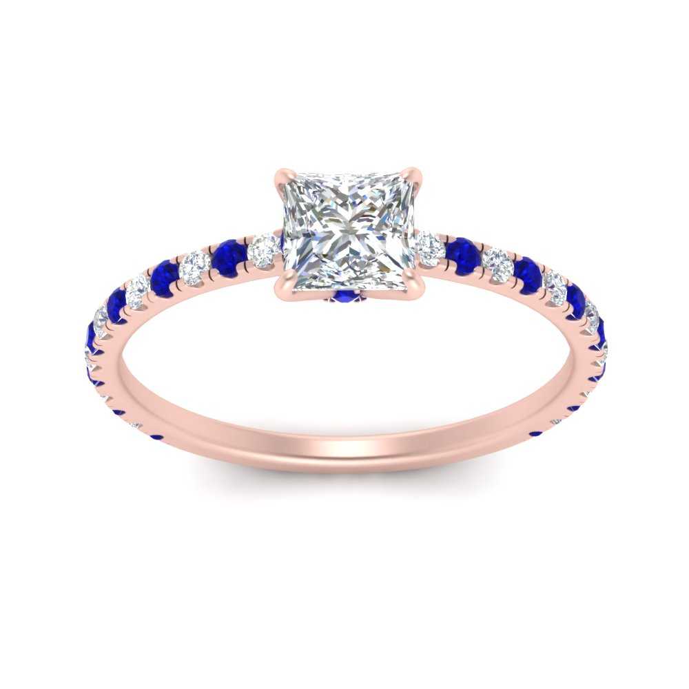 three-fourth-under-halo-princess-cut-diamond-engagement-ring-with-sapphire-in-FD9168PRRGSABLANGLE3-NL-RG