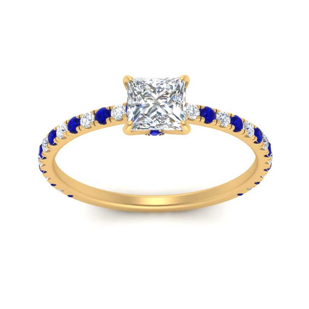 three-fourth-under-halo-princess-cut-diamond-engagement-ring-with-sapphire-in-FD9168PRRGSABLANGLE3-NL-YG