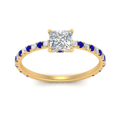 three-fourth-under-halo-princess-cut-diamond-engagement-ring-with-sapphire-in-FD9168PRRGSABLANGLE3-NL-YG