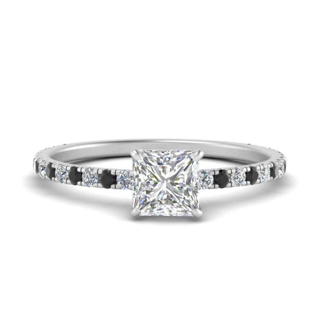 three-fourth-under-halo-princess-cut-engagement-ring-with-black-diamond-in-FD9168PRRGBLACKANGLE3-NL-WG