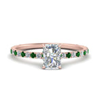Load image into Gallery viewer, three-fourth-under-halo-radiant-cut-diamond-engagement-ring-with-emerald-in-FD9168RARGEMGRANGLE3-NL-RG
