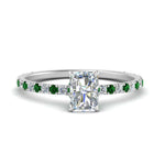 Load image into Gallery viewer, three-fourth-under-halo-radiant-cut-diamond-engagement-ring-with-emerald-in-FD9168RARGEMGRANGLE3-NL-WG
