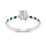 Load image into Gallery viewer, three-fourth-under-halo-radiant-cut-diamond-engagement-ring-with-emerald-in-FD9168RARGEMGRANGLE3-NL-WG
