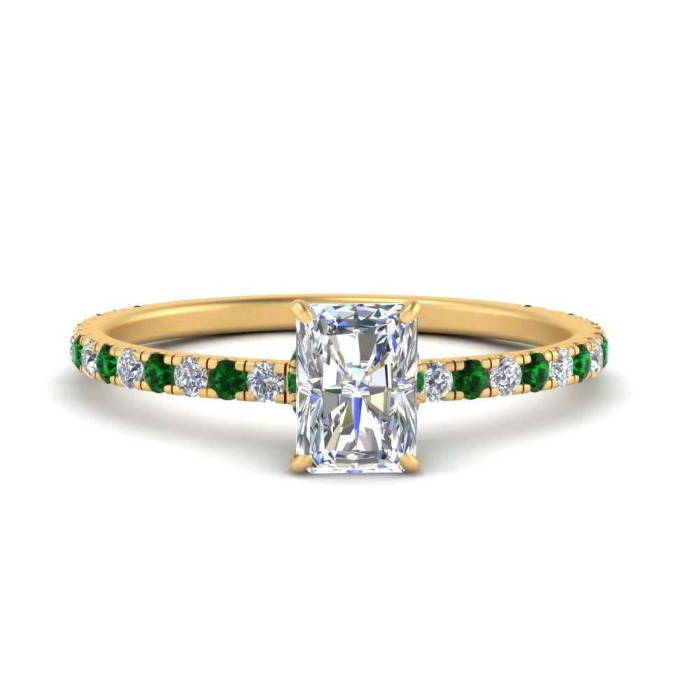 three-fourth-under-halo-radiant-cut-diamond-engagement-ring-with-emerald-in-FD9168RARGEMGRANGLE3-NL-YG