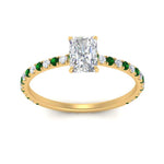 Load image into Gallery viewer, three-fourth-under-halo-radiant-cut-diamond-engagement-ring-with-emerald-in-FD9168RARGEMGRANGLE3-NL-YG
