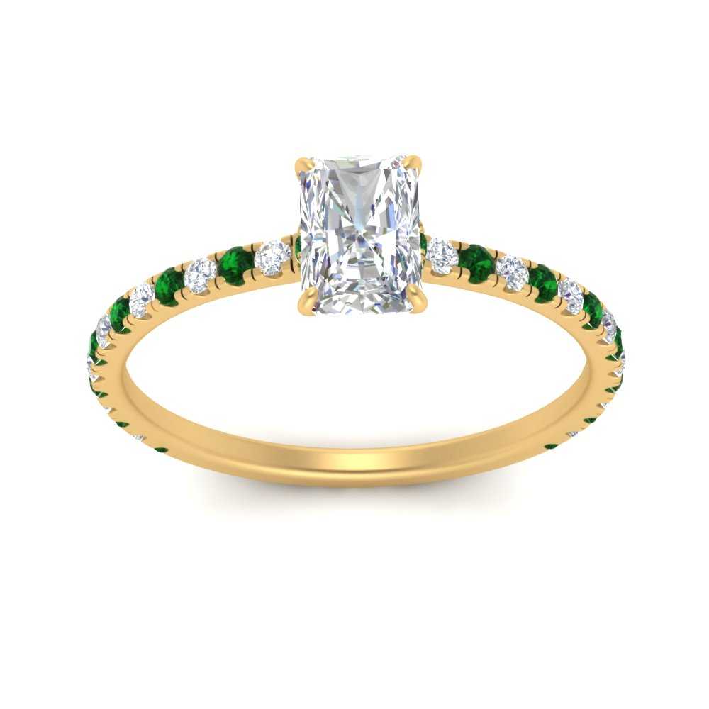 three-fourth-under-halo-radiant-cut-diamond-engagement-ring-with-emerald-in-FD9168RARGEMGRANGLE3-NL-YG