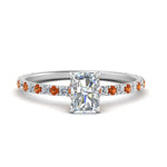 Load image into Gallery viewer, three-fourth-under-halo-radiant-cut-diamond-engagement-ring-with-orange-sapphire-in-FD9168RARGSAORANGLE3-NL-WG
