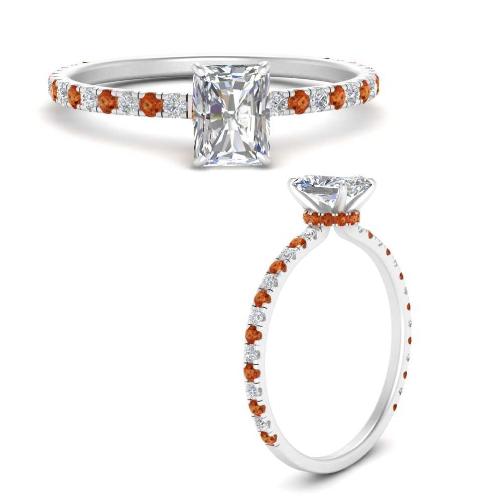 three-fourth-under-halo-radiant-cut-diamond-engagement-ring-with-orange-sapphire-in-FD9168RARGSAORANGLE3-NL-WG