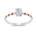 Load image into Gallery viewer, three-fourth-under-halo-radiant-cut-diamond-engagement-ring-with-orange-sapphire-in-FD9168RARGSAORANGLE3-NL-WG

