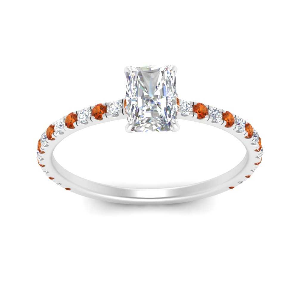 three-fourth-under-halo-radiant-cut-diamond-engagement-ring-with-orange-sapphire-in-FD9168RARGSAORANGLE3-NL-WG
