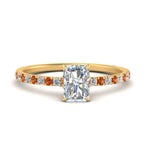 Load image into Gallery viewer, three-fourth-under-halo-radiant-cut-diamond-engagement-ring-with-orange-sapphire-in-FD9168RARGSAORANGLE3-NL-YG
