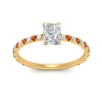 Load image into Gallery viewer, three-fourth-under-halo-radiant-cut-diamond-engagement-ring-with-orange-sapphire-in-FD9168RARGSAORANGLE3-NL-YG
