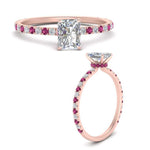 Load image into Gallery viewer, three-fourth-under-halo-radiant-cut-diamond-engagement-ring-with-pink-sapphire-in-FD9168RARGSADRPIANGLE3-NL-RG
