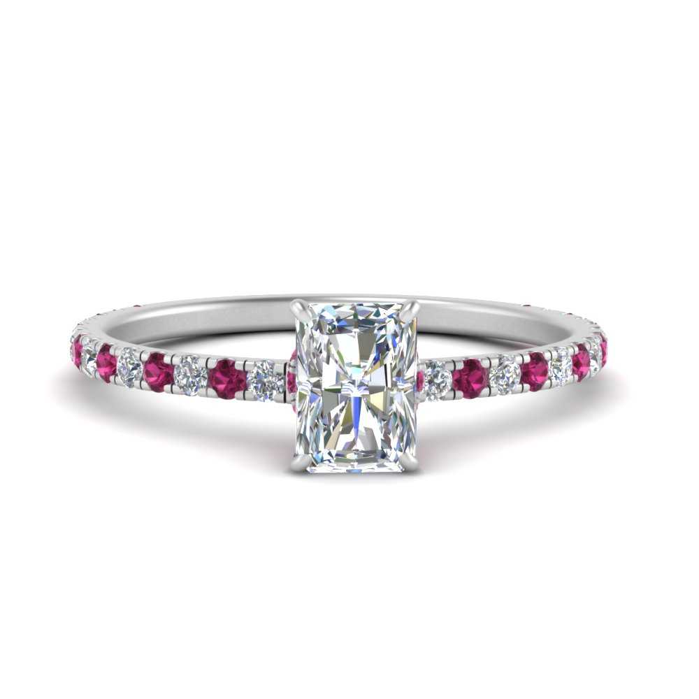 three-fourth-under-halo-radiant-cut-diamond-engagement-ring-with-pink-sapphire-in-FD9168RARGSADRPIANGLE3-NL-WG