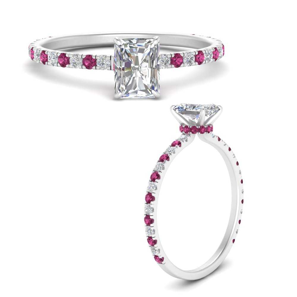 three-fourth-under-halo-radiant-cut-diamond-engagement-ring-with-pink-sapphire-in-FD9168RARGSADRPIANGLE3-NL-WG