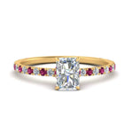 Load image into Gallery viewer, three-fourth-under-halo-radiant-cut-diamond-engagement-ring-with-pink-sapphire-in-FD9168RARGSADRPIANGLE3-NL-YG
