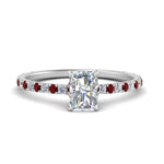 Load image into Gallery viewer, three-fourth-under-halo-radiant-cut-diamond-engagement-ring-with-ruby-in-FD9168RARGRUDRANGLE3-NL-WG
