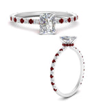 Load image into Gallery viewer, three-fourth-under-halo-radiant-cut-diamond-engagement-ring-with-ruby-in-FD9168RARGRUDRANGLE3-NL-WG
