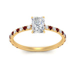 Load image into Gallery viewer, three-fourth-under-halo-radiant-cut-diamond-engagement-ring-with-ruby-in-FD9168RARGRUDRANGLE3-NL-YG
