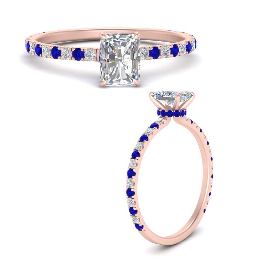 three-fourth-under-halo-radiant-cut-diamond-engagement-ring-with-sapphire-in-FD9168RARGSABLANGLE3-NL-RG