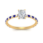 Load image into Gallery viewer, three-fourth-under-halo-radiant-cut-diamond-engagement-ring-with-sapphire-in-FD9168RARGSABLANGLE3-NL-YG

