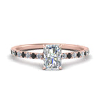Load image into Gallery viewer, three-fourth-under-halo-radiant-cut-engagement-ring-with-black-diamond-in-FD9168RARGBLACKANGLE3-NL-RG
