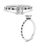 Load image into Gallery viewer, three-fourth-under-halo-radiant-cut-engagement-ring-with-black-diamond-in-FD9168RARGBLACKANGLE3-NL-WG
