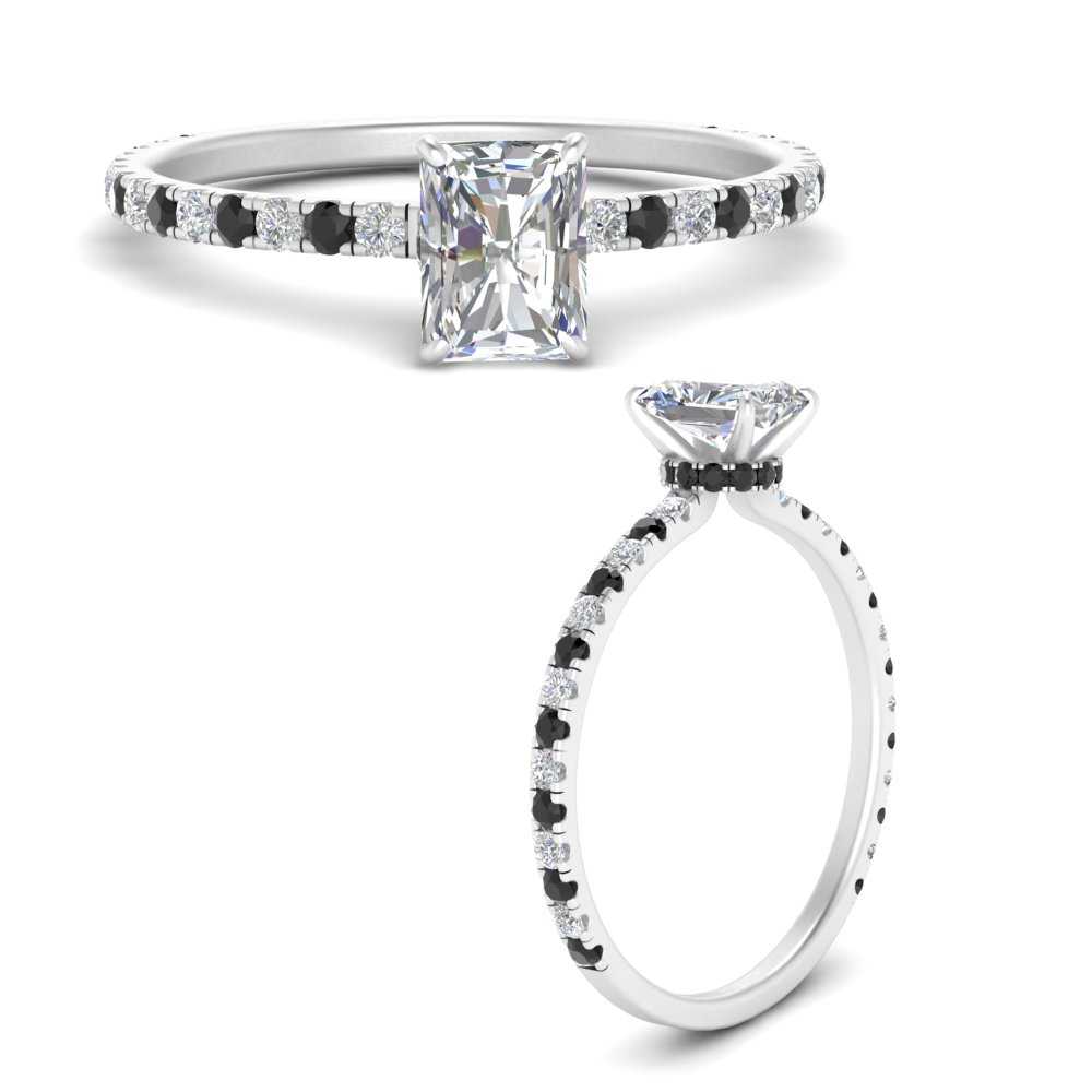 three-fourth-under-halo-radiant-cut-engagement-ring-with-black-diamond-in-FD9168RARGBLACKANGLE3-NL-WG