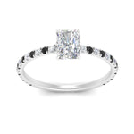 Load image into Gallery viewer, three-fourth-under-halo-radiant-cut-engagement-ring-with-black-diamond-in-FD9168RARGBLACKANGLE3-NL-WG
