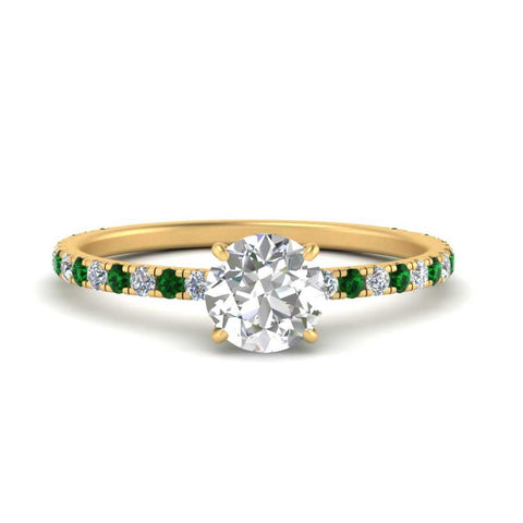 three-fourth-under-halo-round-cut-diamond-engagement-ring-with-emerald-in-FD9168RORGEMGRANGLE3-NL-YG