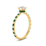 Load image into Gallery viewer, three-fourth-under-halo-round-cut-diamond-engagement-ring-with-emerald-in-FD9168RORGEMGRANGLE3-NL-YG
