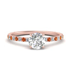 Load image into Gallery viewer, three-fourth-under-halo-round-cut-diamond-engagement-ring-with-orange-sapphire-in-FD9168RORGSAORANGLE3-NL-RG

