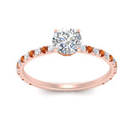 Load image into Gallery viewer, three-fourth-under-halo-round-cut-diamond-engagement-ring-with-orange-sapphire-in-FD9168RORGSAORANGLE3-NL-RG
