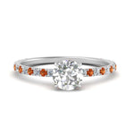 Load image into Gallery viewer, three-fourth-under-halo-round-cut-diamond-engagement-ring-with-orange-sapphire-in-FD9168RORGSAORANGLE3-NL-WG
